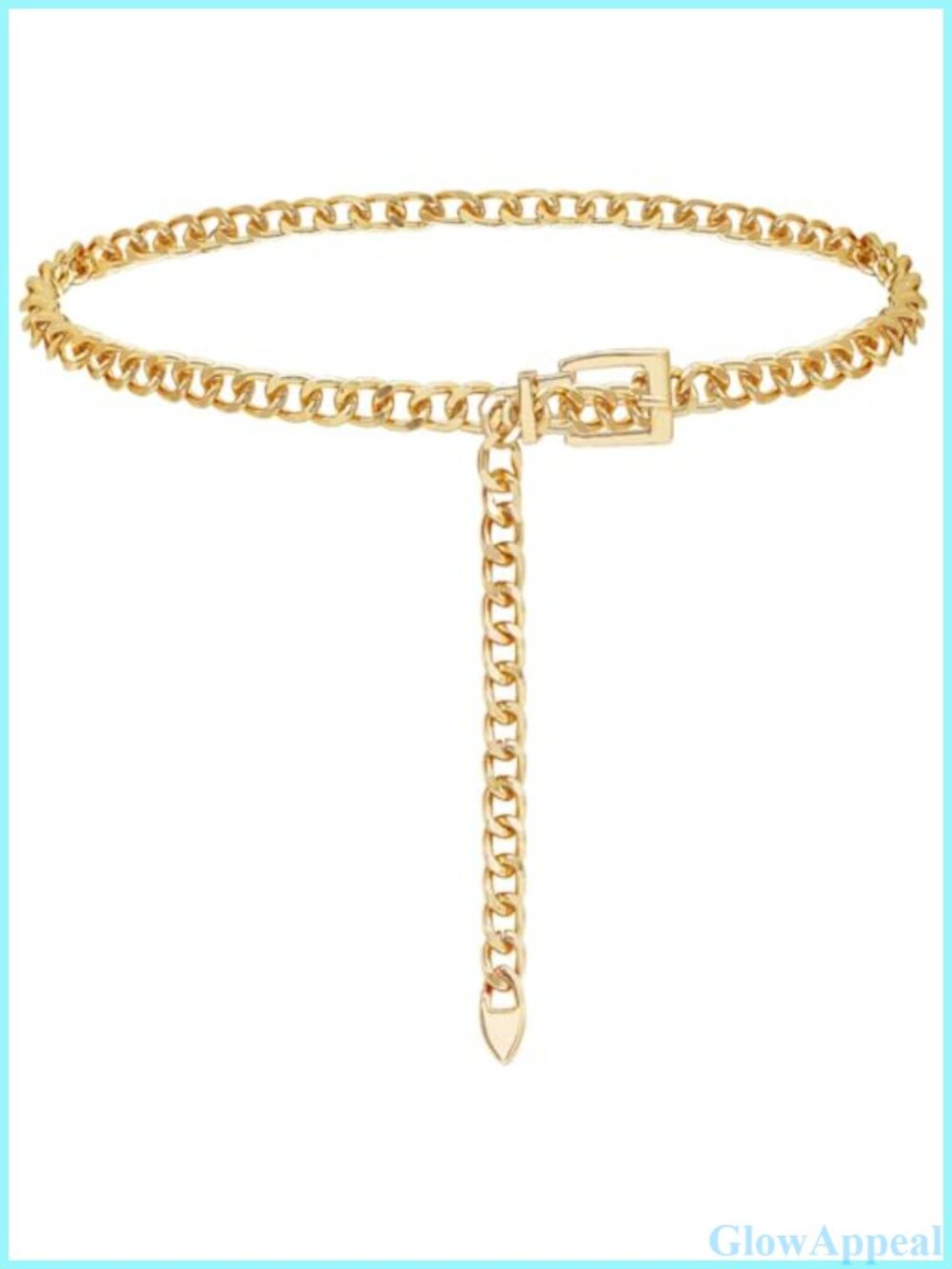 Metal Waist Chain Belt Adjustable Layered Heart Pendant Punk Style